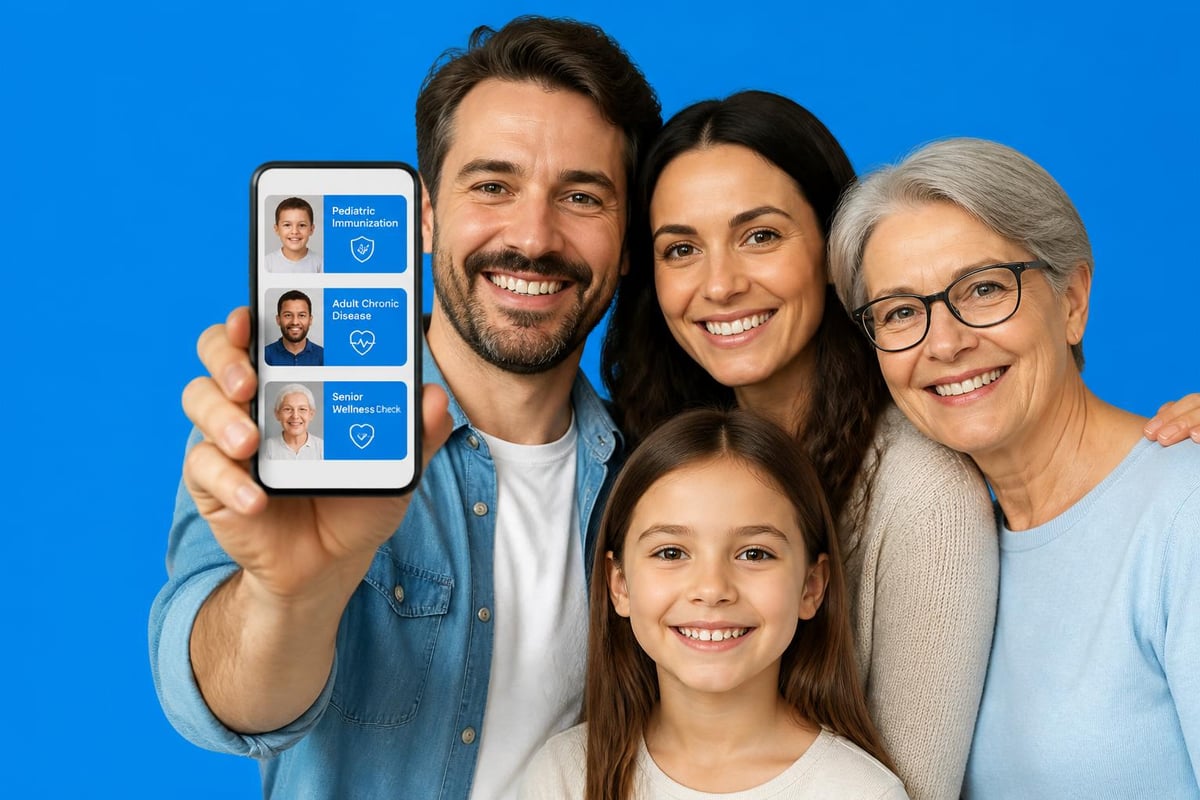 Portal features for family healthcare