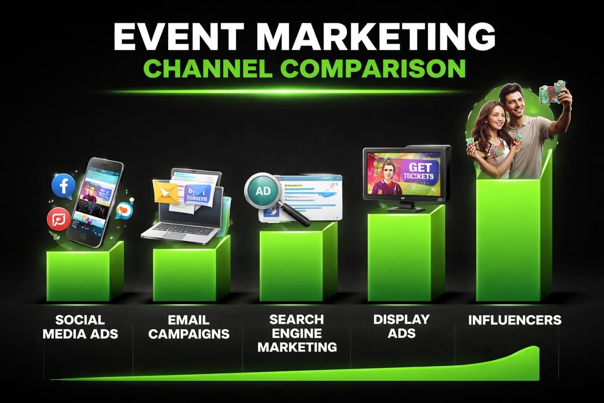 Event marketing channel performance comparison