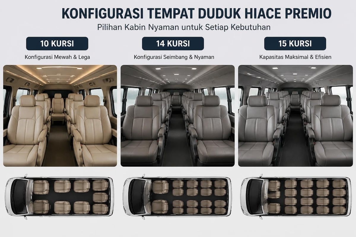 Konfigurasi tempat duduk Hiace Premio