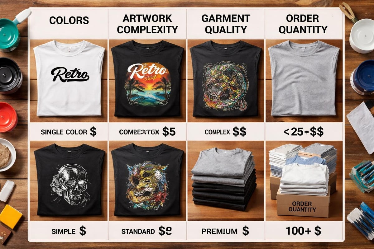 Cost comparison factors in t-shirt printing