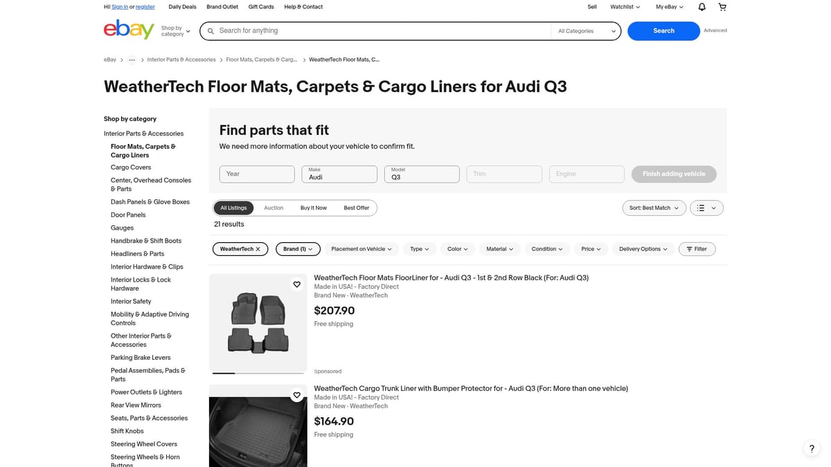 Top 7 Audi Q3 Floor Mat Picks for Style and Protection 2025 - WeatherTech All-Weather Floor Liners for Audi Q3