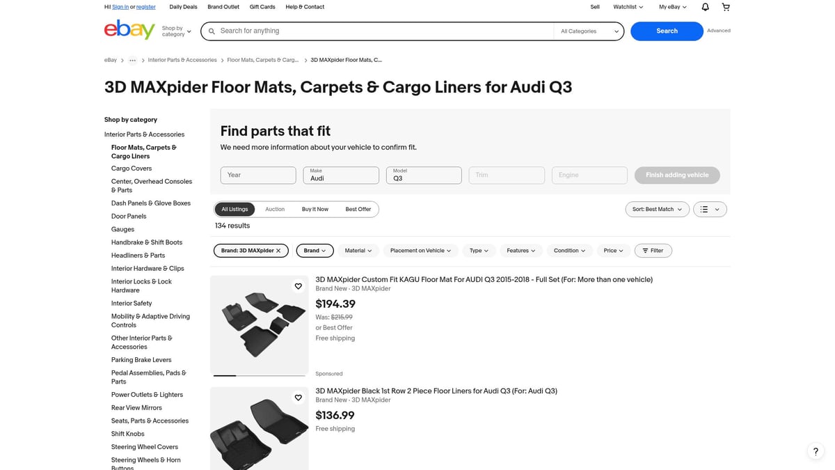 Top 7 Audi Q3 Floor Mat Picks for Style and Protection 2025 - 3D MAXpider KAGU Series Custom Fit Mats