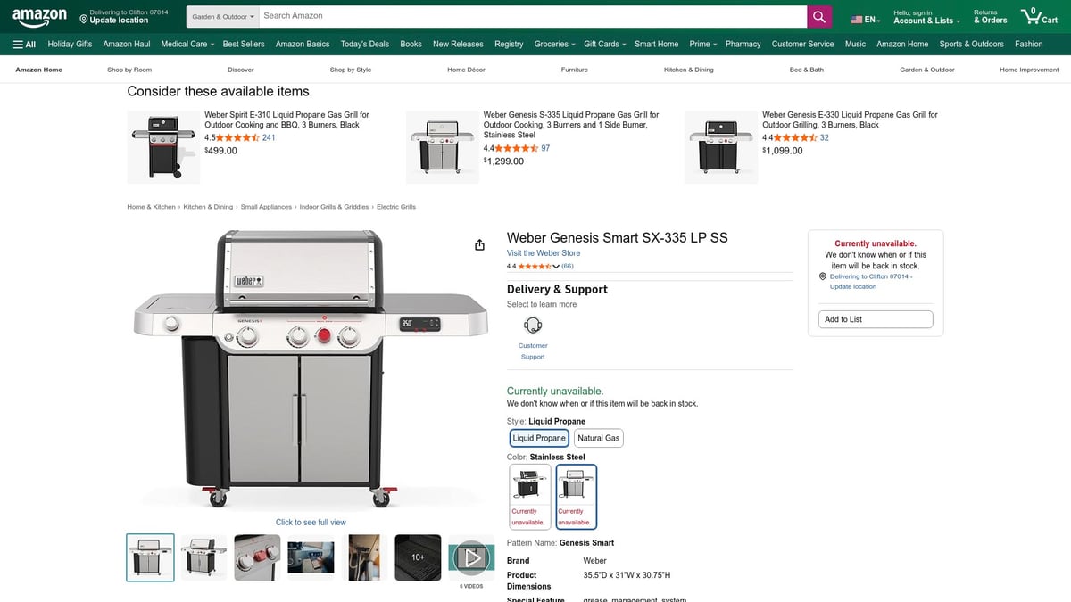 Top 8 Outdoor Grill Picks for Your Garden Barbecue 2026 - Weber Genesis SX-335 Smart Gas Grill