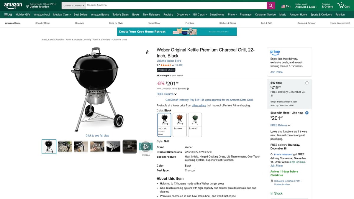 Top 8 Outdoor Grill Picks for Your Garden Barbecue 2026 - Weber Original Kettle Premium Charcoal Grill