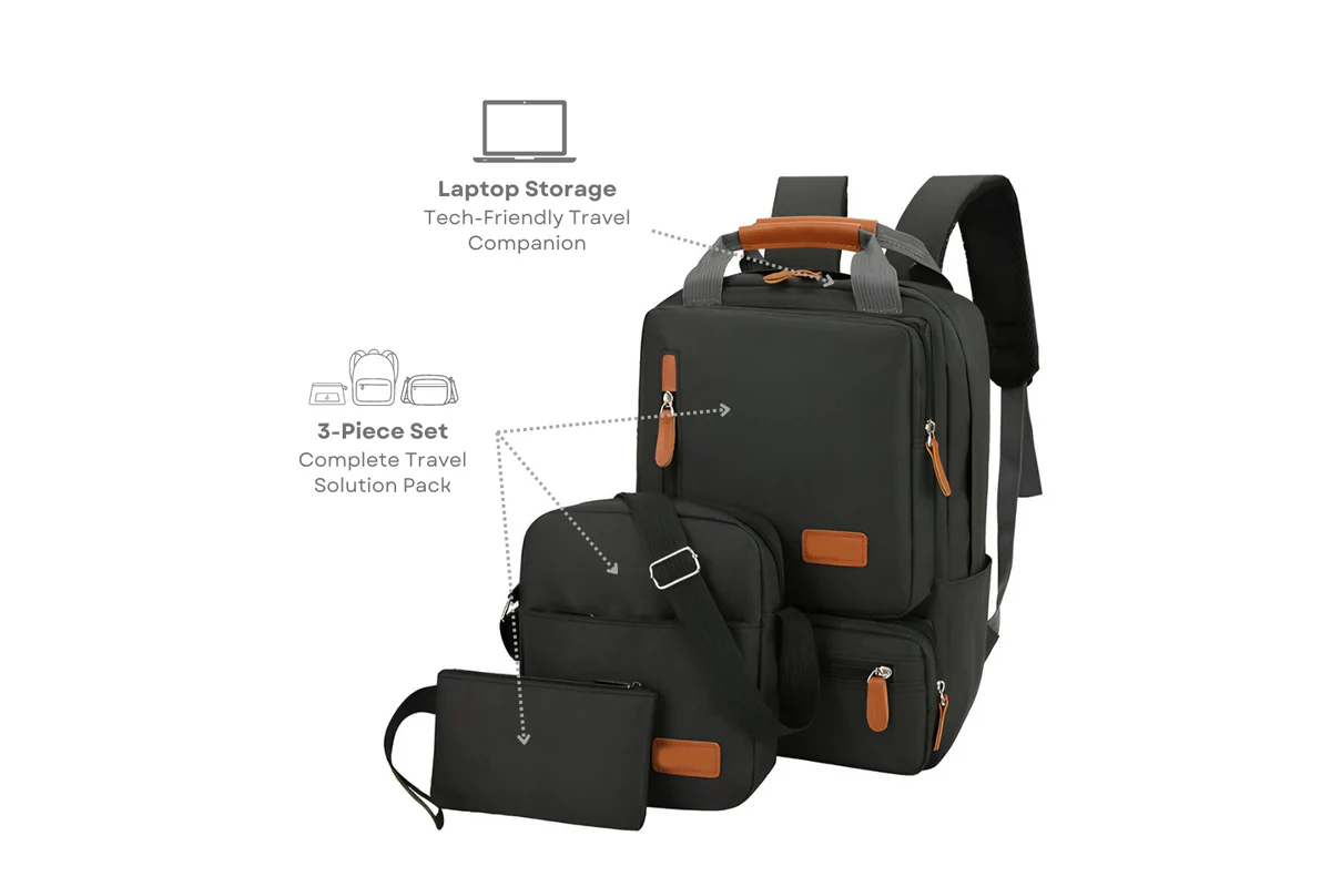 Simplify Living Nomad Kit | 3pc Travel Bag Set | Travelling Bag For Ladies