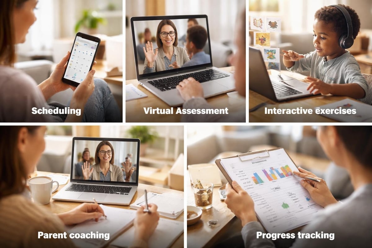 Telehealth speech therapy setup