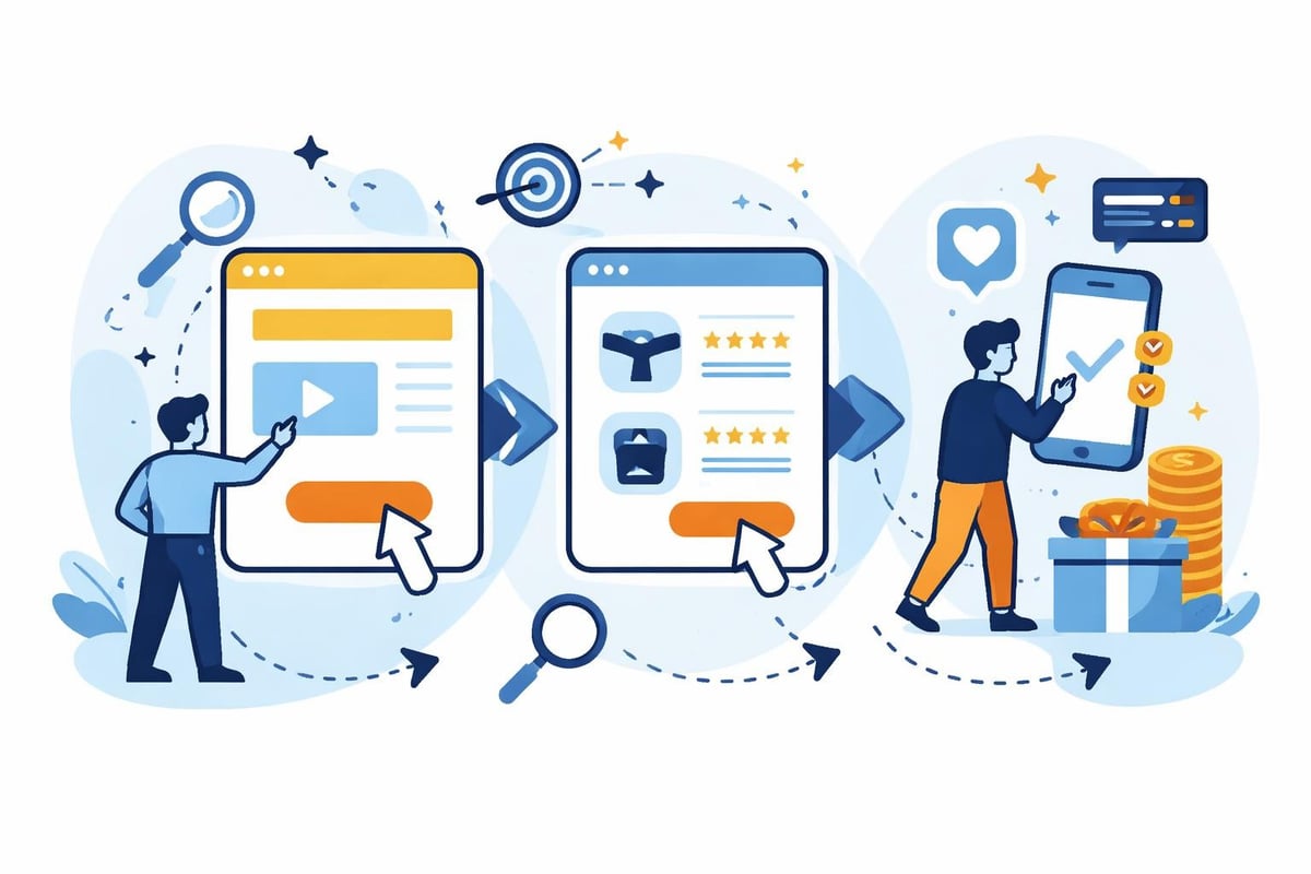 User journey through branded website