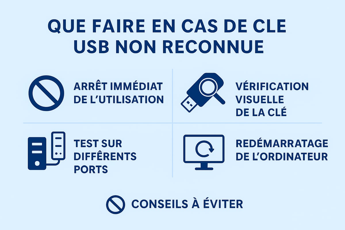 Premiers réflexes à adopter en cas de clé USB non reconnue
