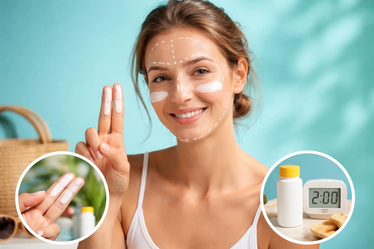 Sunscreen application steps
