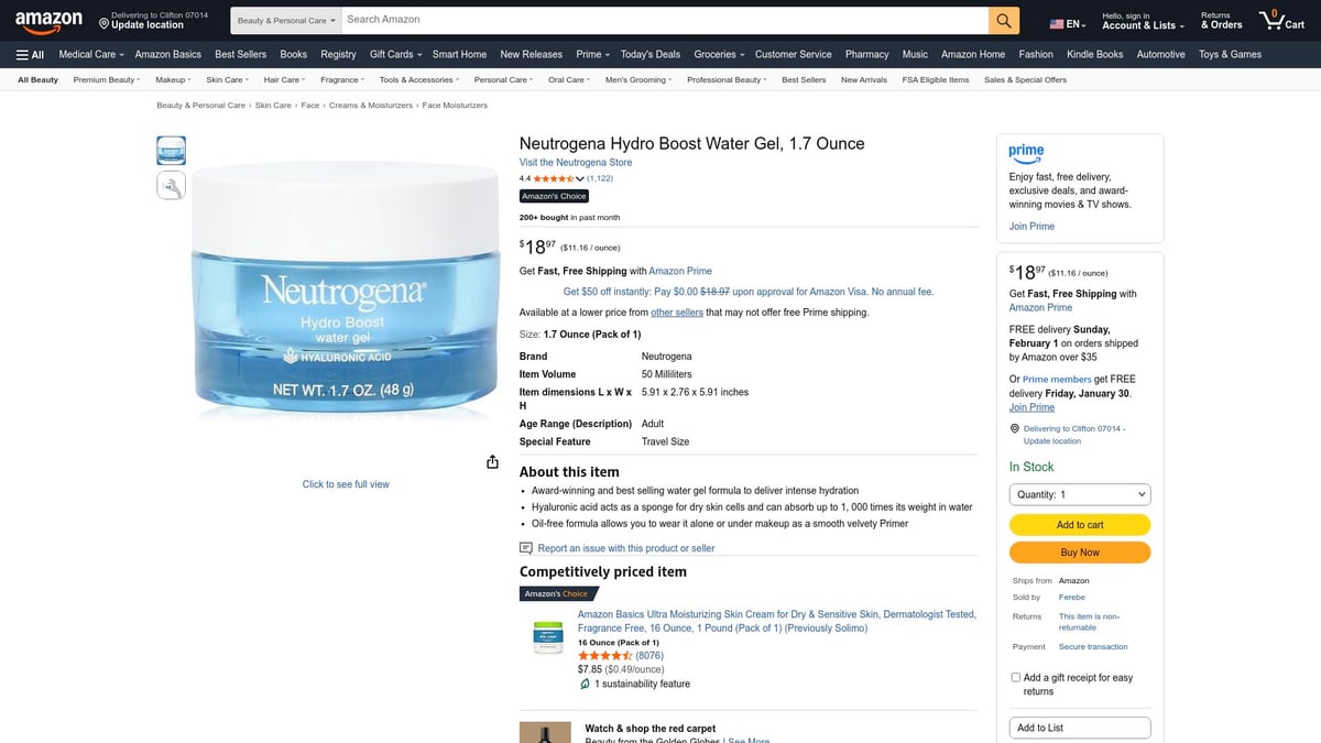 Top 10 Moisturizers Incontournables À Découvrir En 2026 - Neutrogena Hydro Boost Water Gel