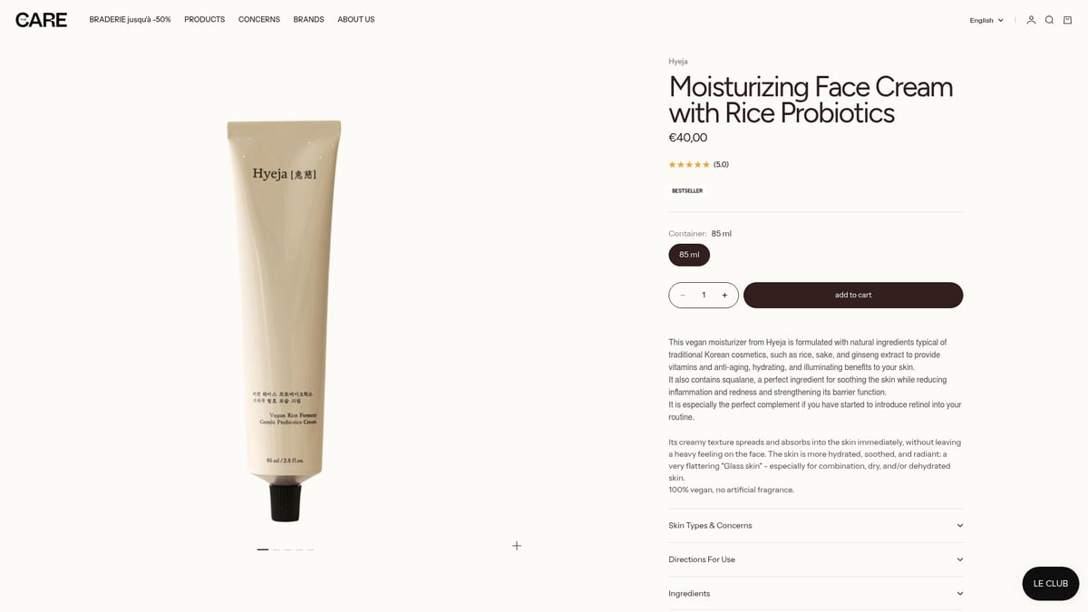 Top 10 Moisturizers Incontournables À Découvrir En 2026 - Hyeja Crème Visage Fermentée aux Probiotiques de Riz