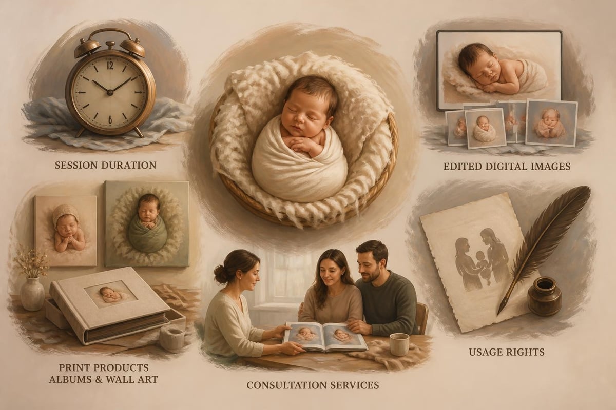 Components of newborn photography packages