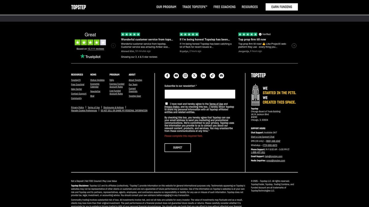 7 Best Prop Firm Discounts to Save Big in 2026 - Topstep – Up to 70% Off Access Fees