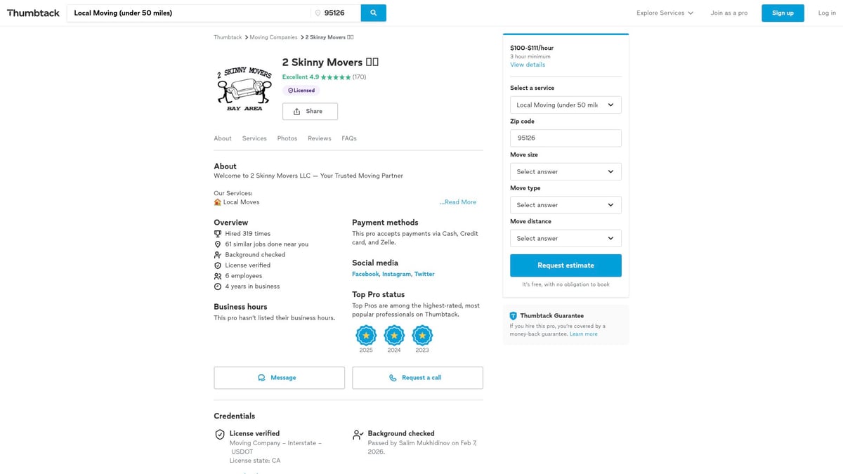 7 Best Bay Area Movers to Hire in 2026 - 2 Skinny Movers