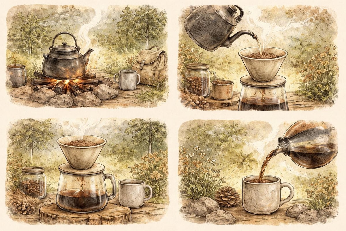 Wilderness coffee preparation ritual