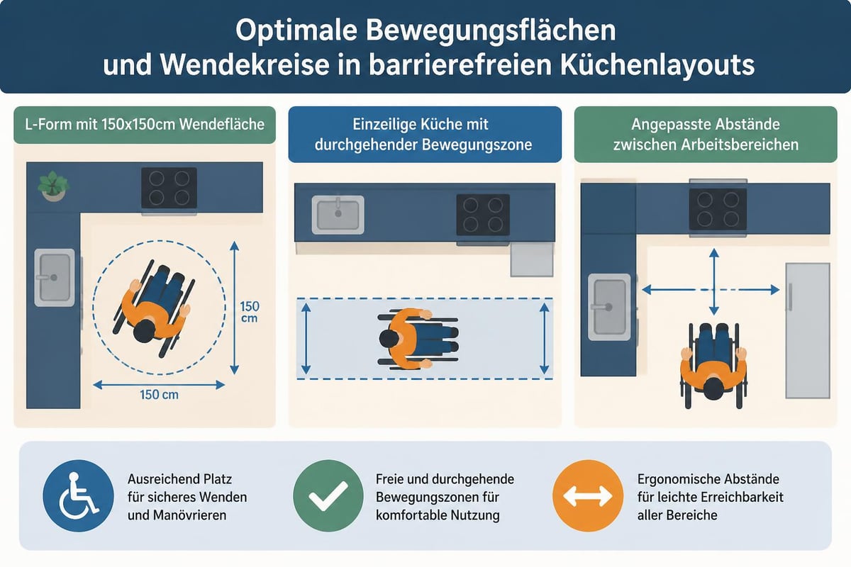 Bewegungsflächen in barrierefreier Küche