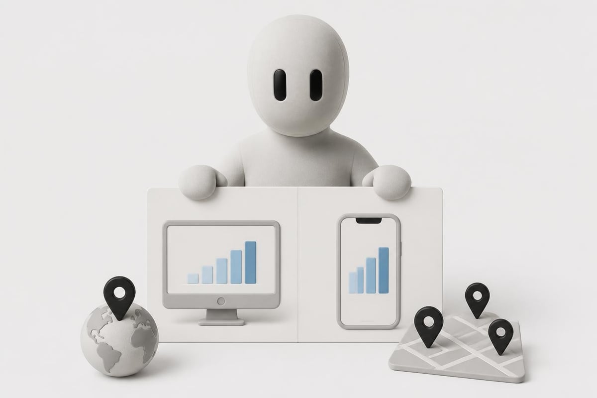 Rank tracking by device and geography