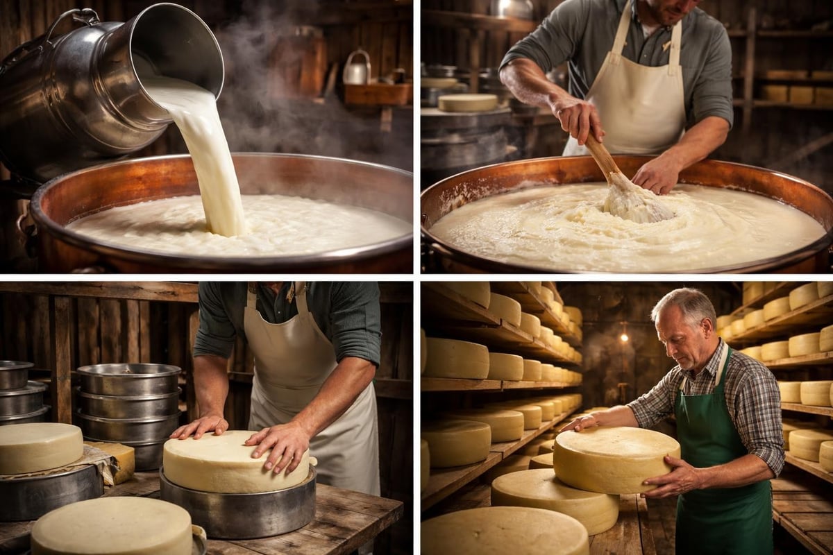 Alpine Käseherstellung