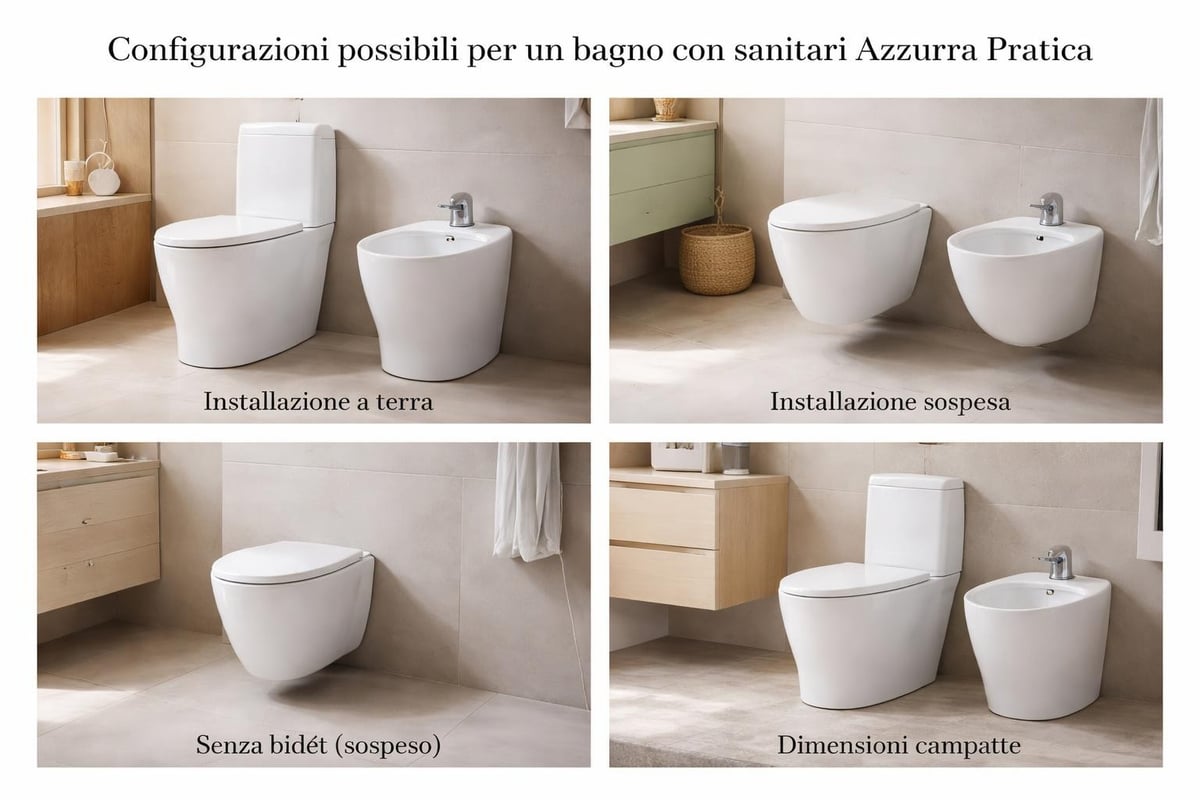 Configurazioni bagno con sanitari Pratica