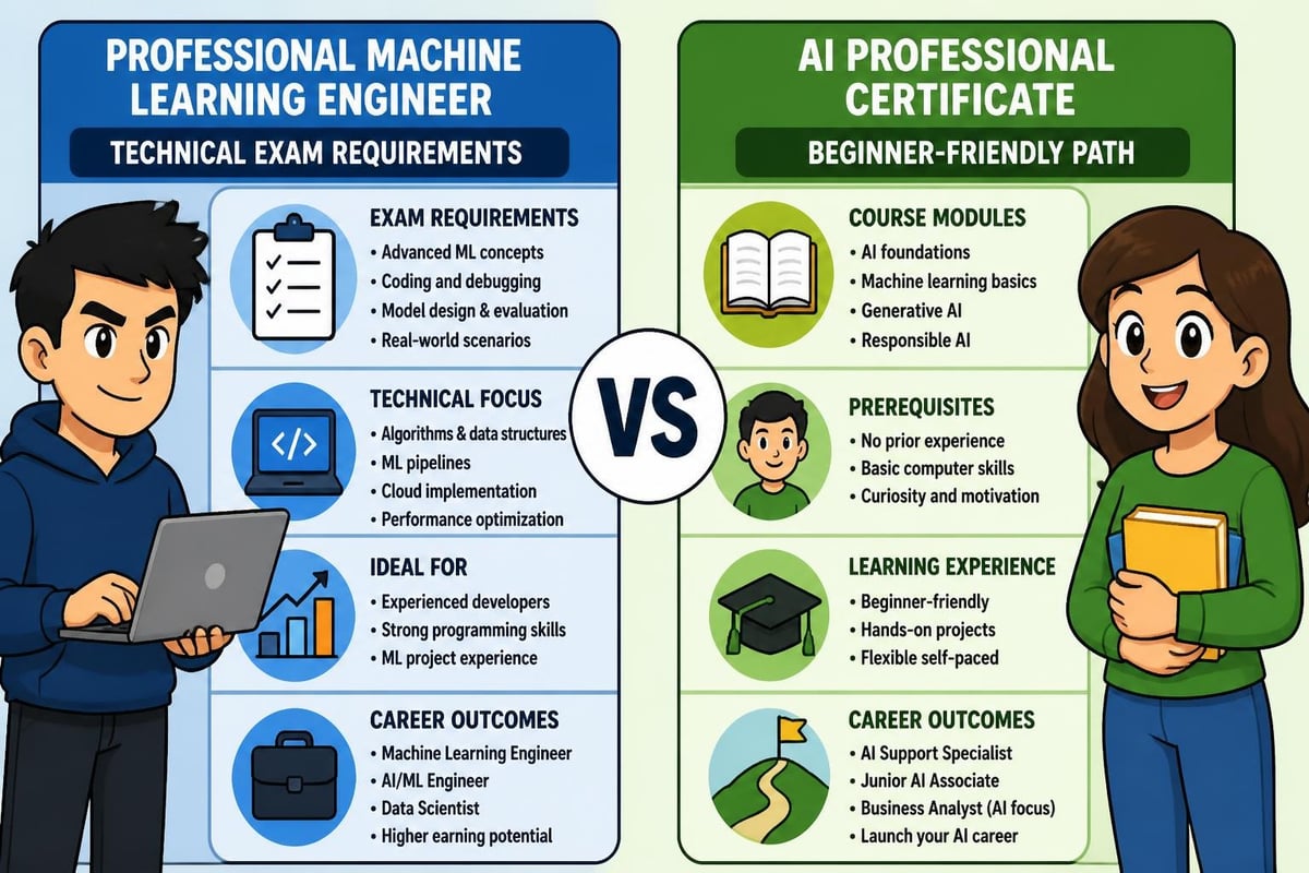 Google AI certification comparison