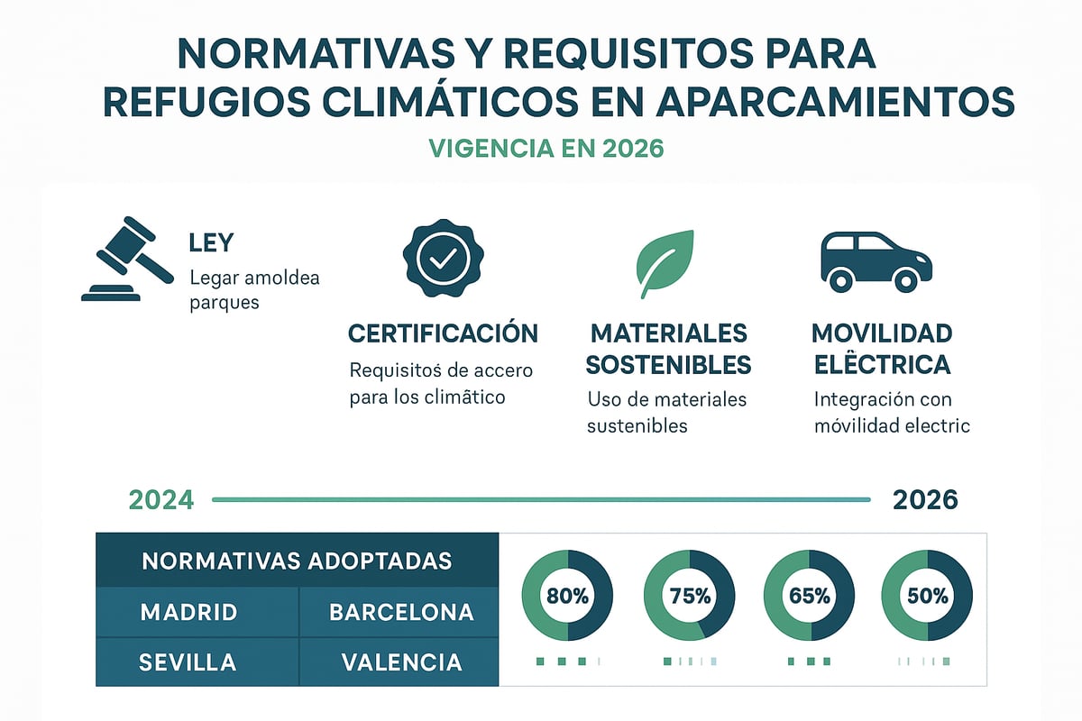 Normativas y Requisitos para Refugios Climáticos en Aparcamientos 2026