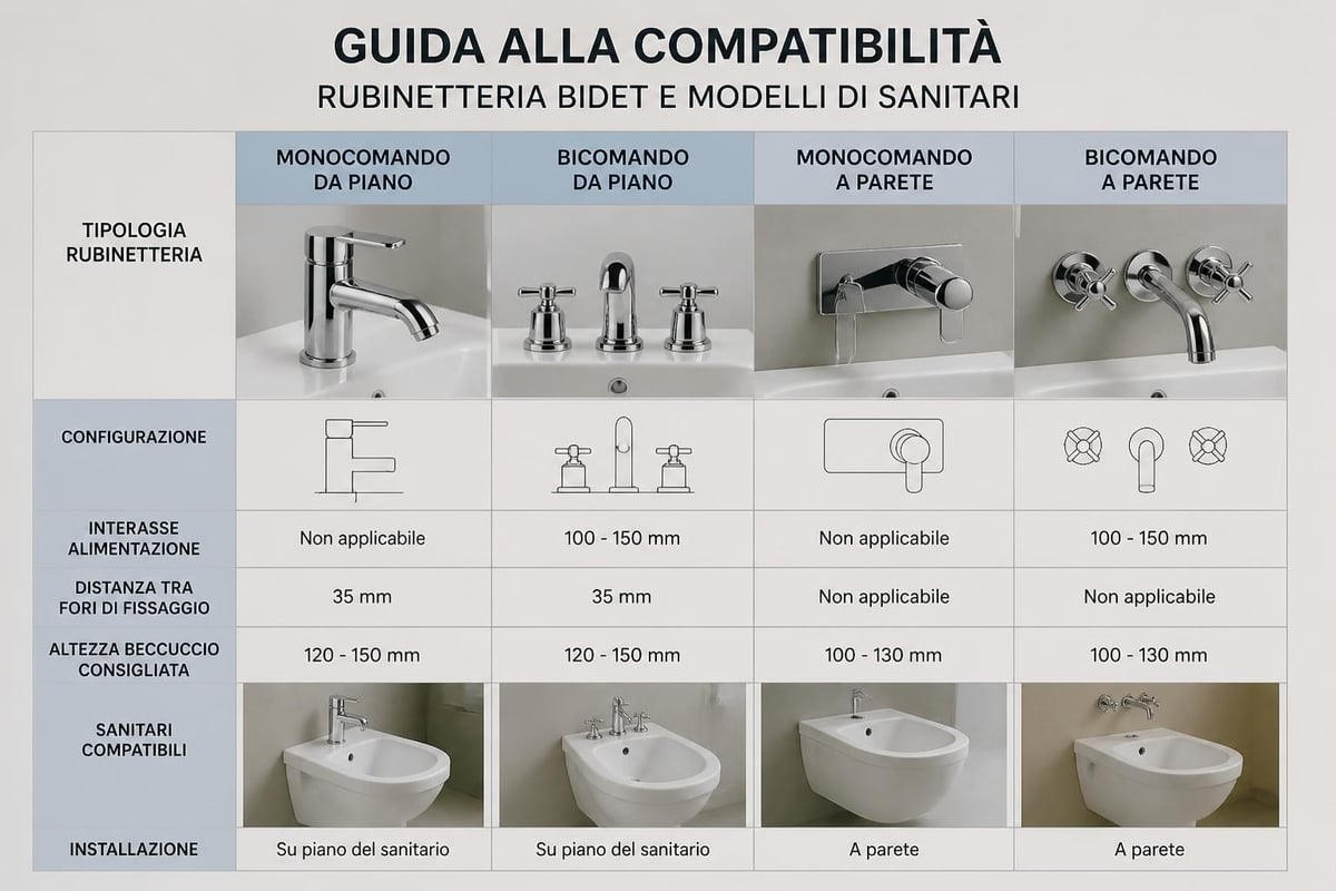 Compatibilità rubinetteria sanitari