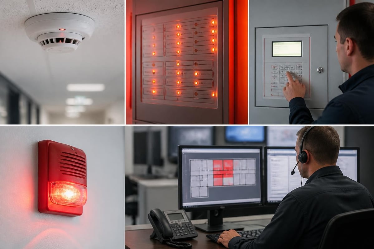Fire detection zones connected to control panel