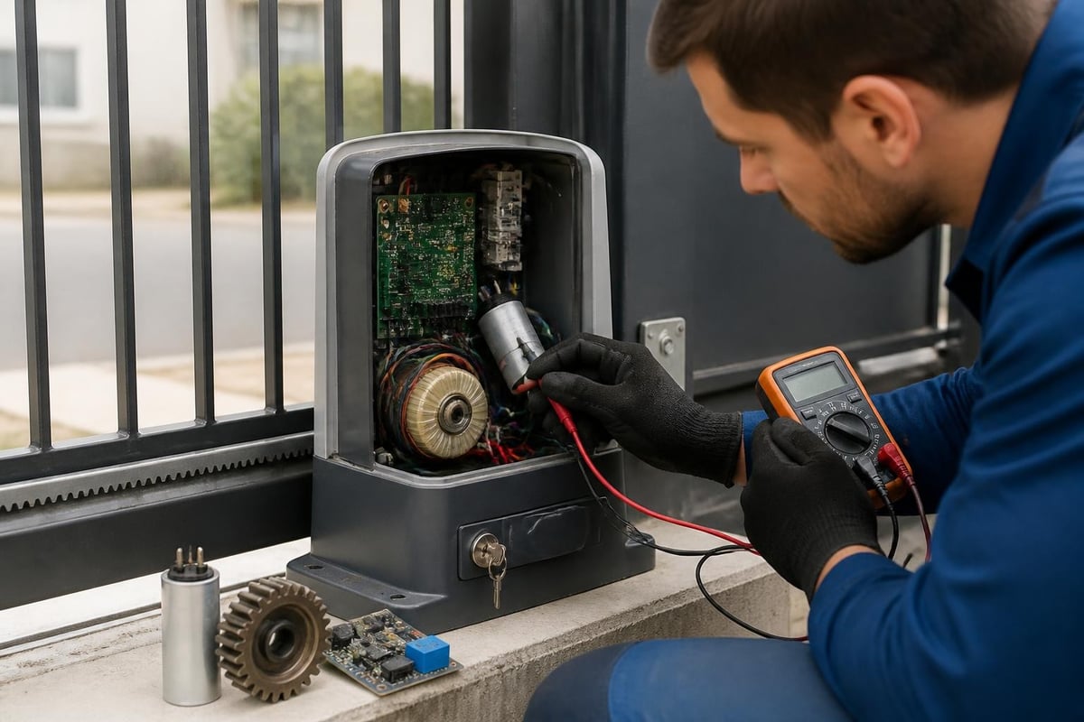 Electric gate motor failure diagnosis