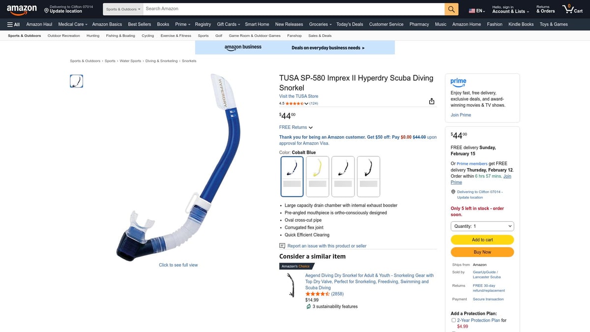 7 Best Tusa Snorkel Picks for Underwater Adventures 2026 - TUSA SP-580 Imprex II Hyperdry Scuba Diving Snorkel