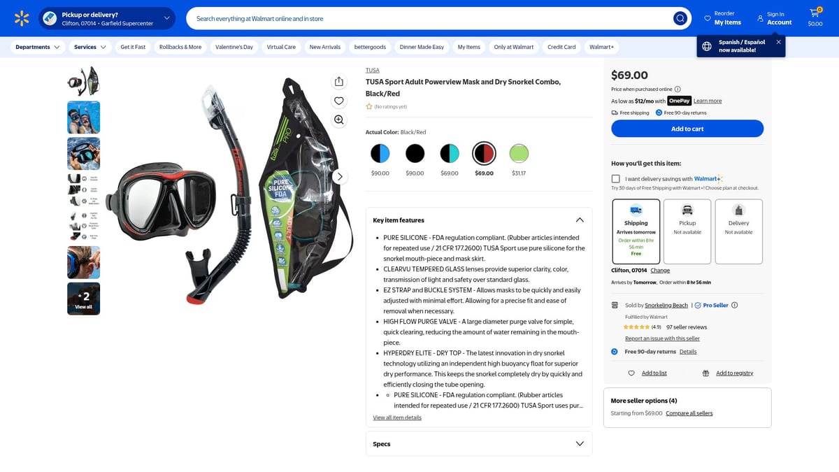 7 Best Tusa Snorkel Picks for Underwater Adventures 2026 - TUSA Sport Adult Powerview Mask and Dry Snorkel Combo
