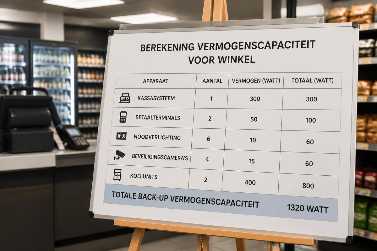 Noodstroom capaciteit berekenen