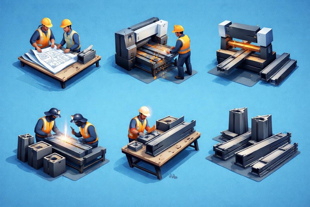 Steel fabrication workflow steps