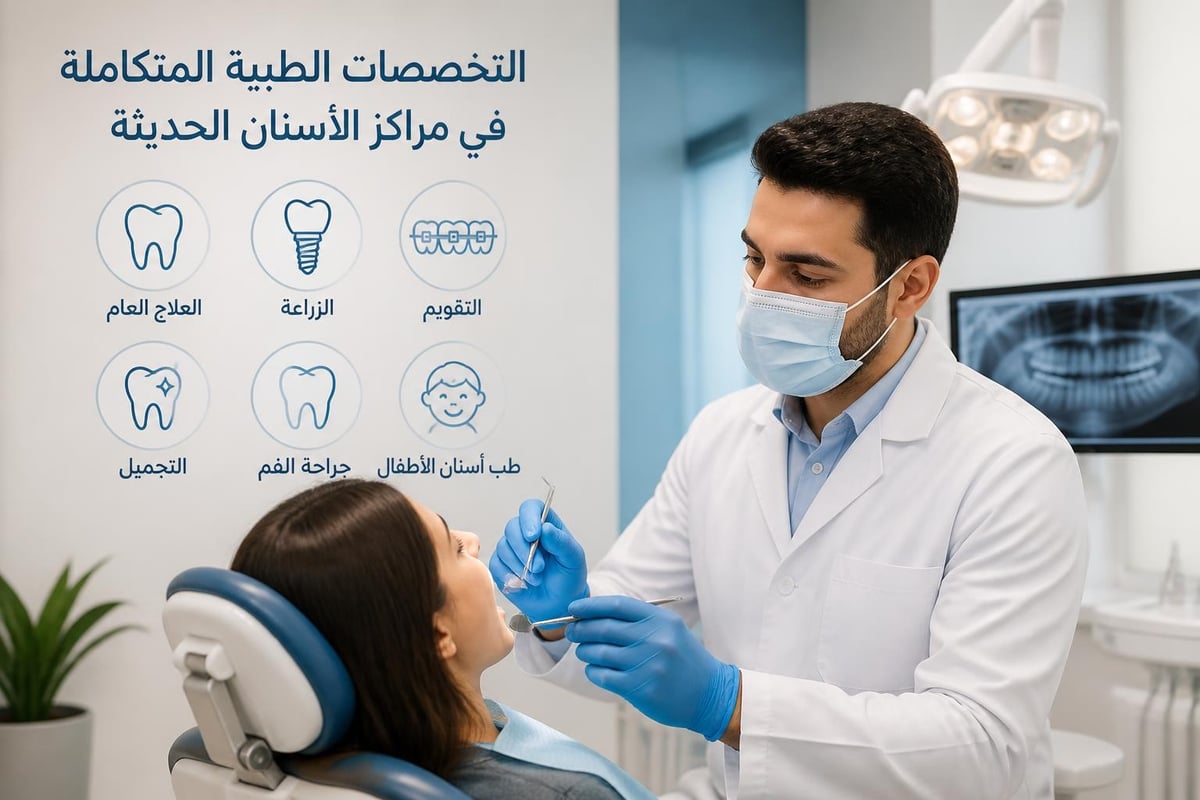 مراكز أسنان: دليل شامل لاختيار الأفضل في 2026 تخصصات طب الأسنان