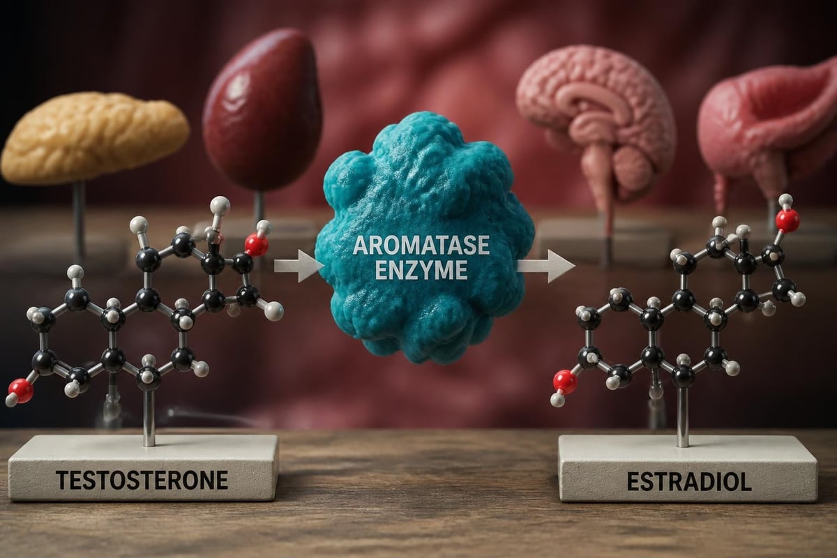 Aromatase enzyme conversion pathway