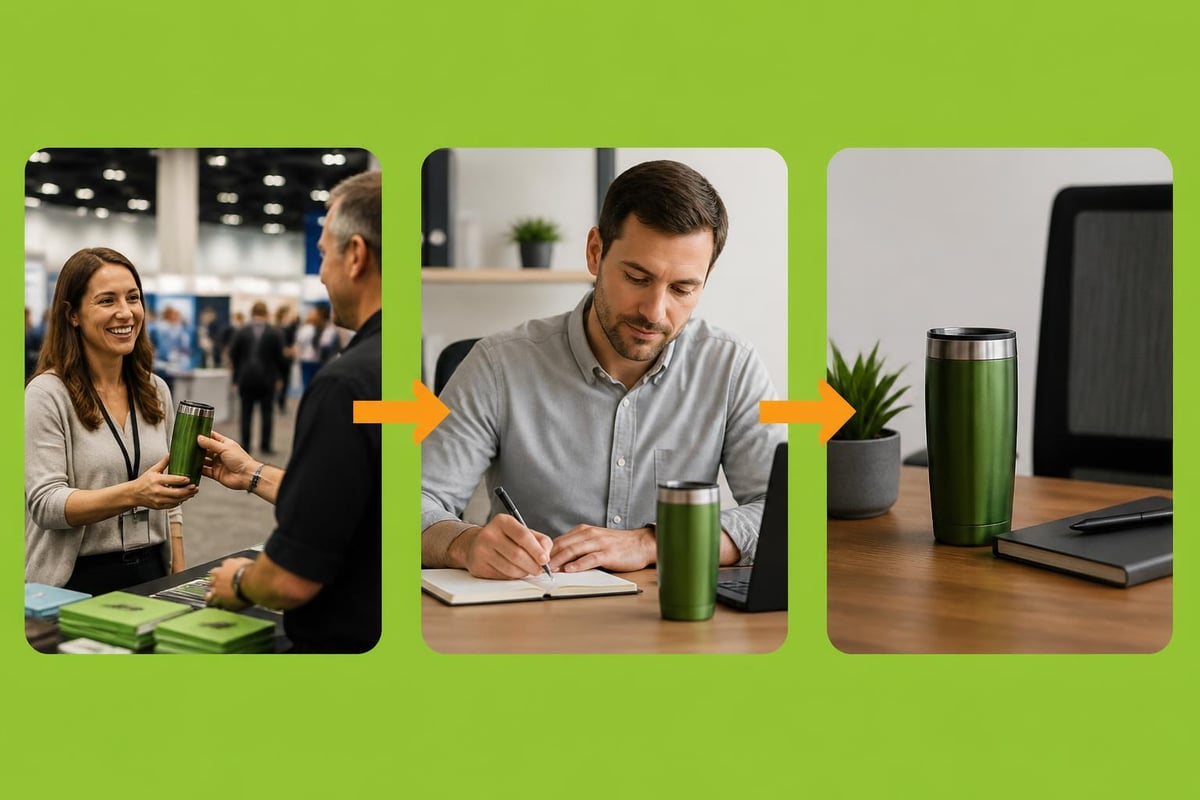 Trade Show Promotional Products That Drive Results 2 From booth to desk workflow
