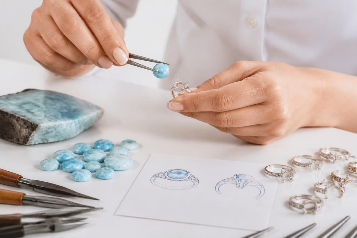 Design elements for blue gemstone jewelry