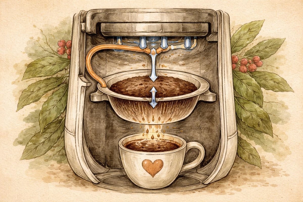 Single-serve coffee pod extraction process