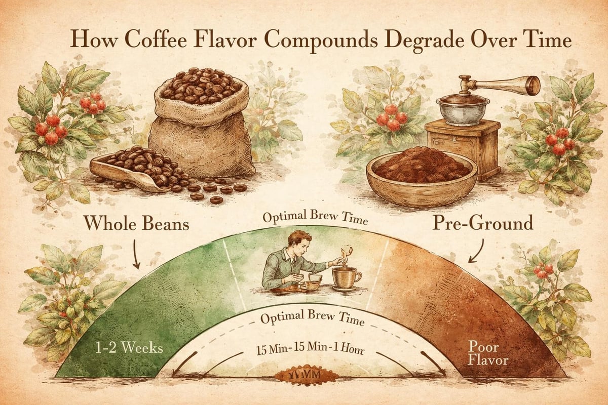 Coffee grinding freshness timeline