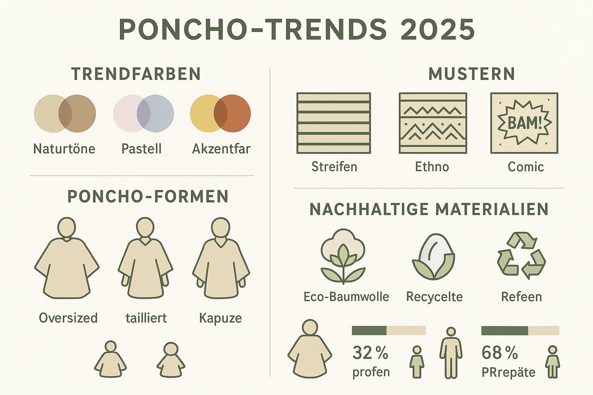 Poncho-Trends 2025: Farben, Muster und Styles