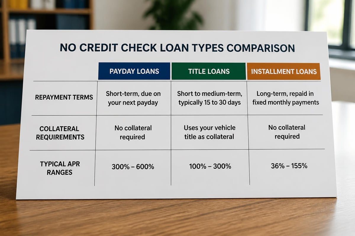 Loan comparison categories