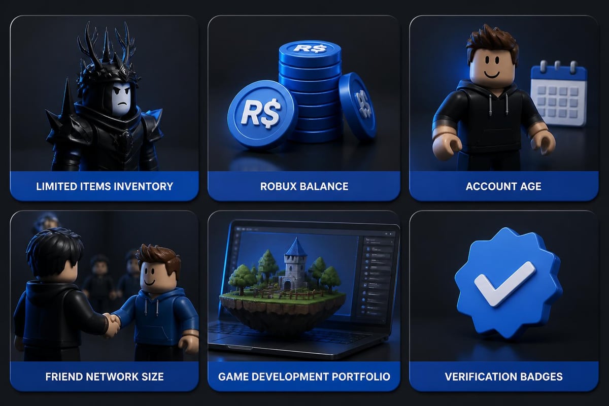 Roblox account valuation factors