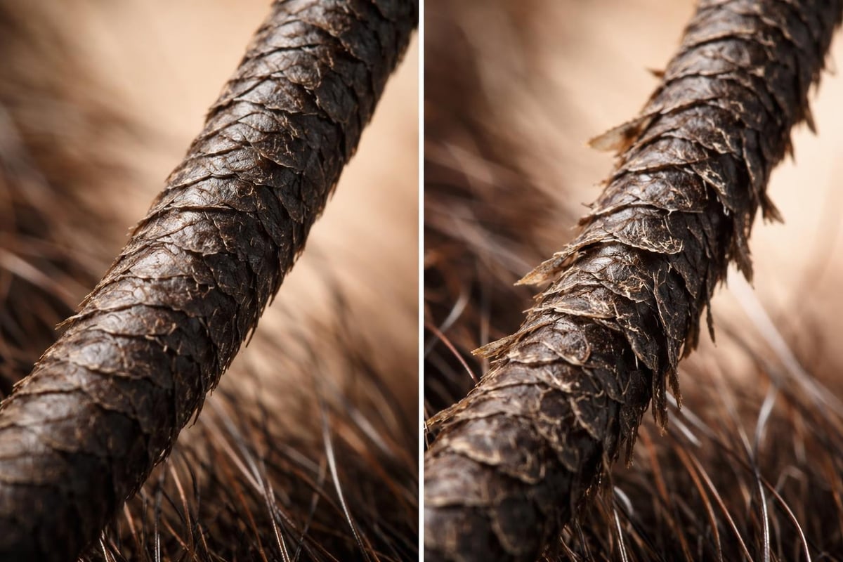 Beard hair cuticle damage progression