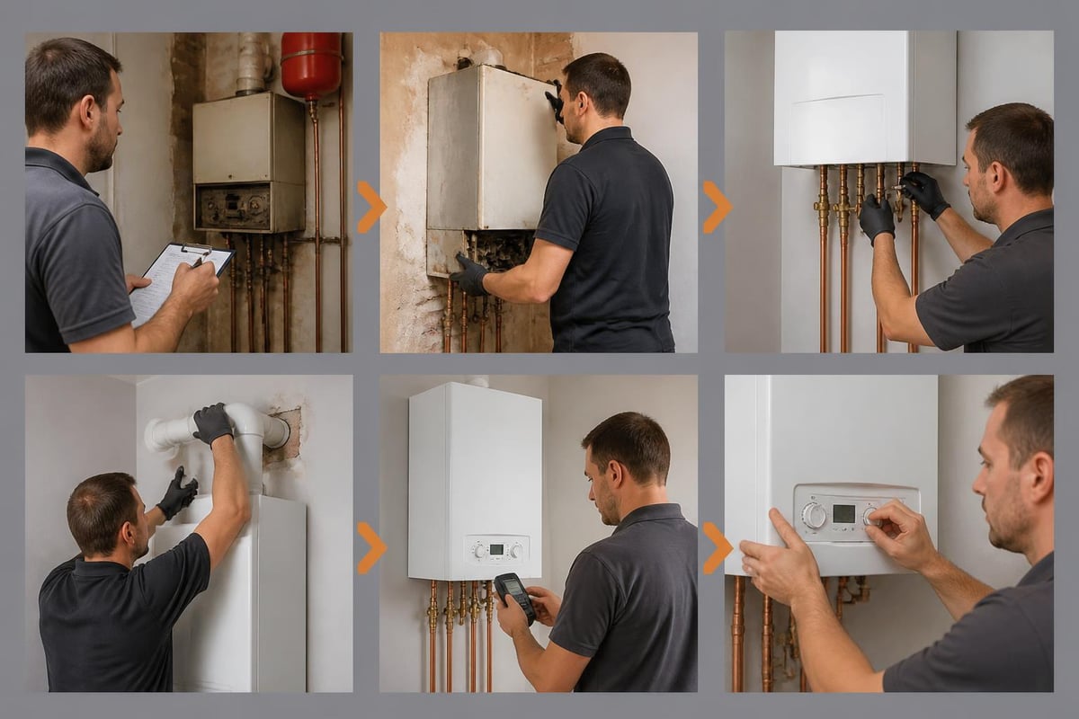 Gas boiler installation process