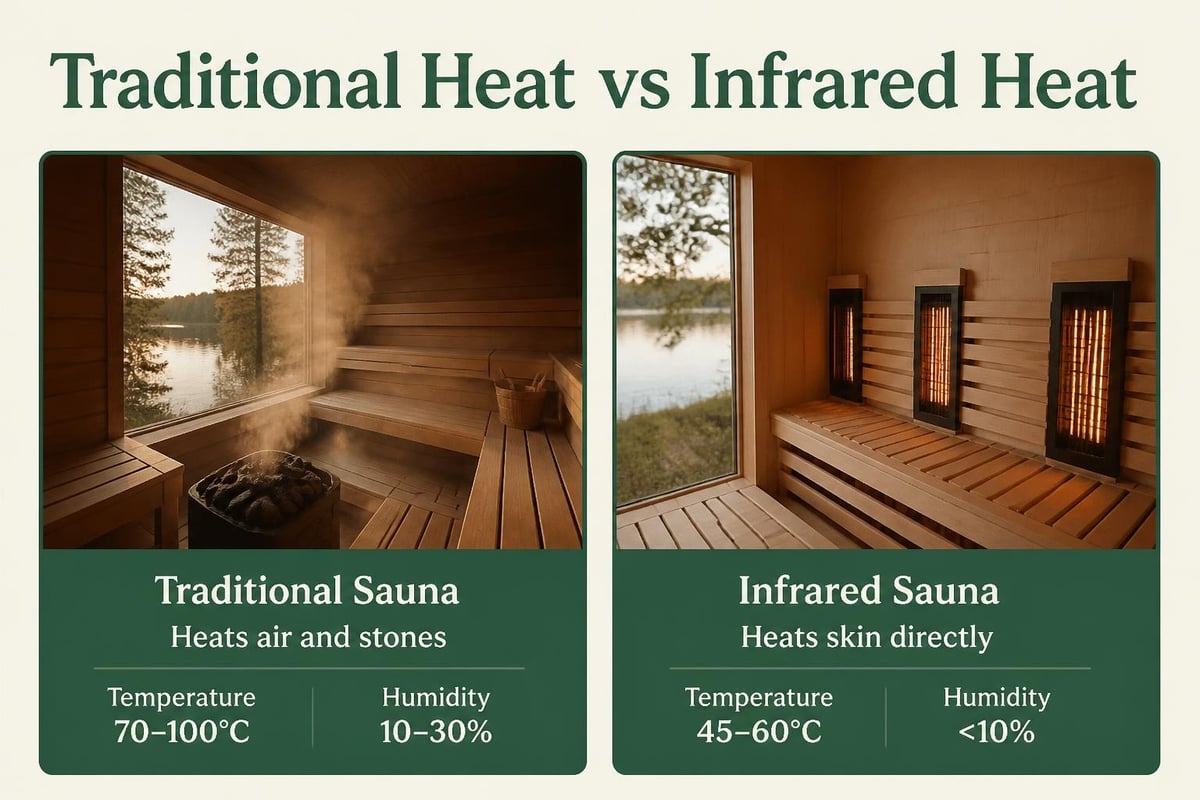 Traditional convection heat versus infrared radiant heat comparison