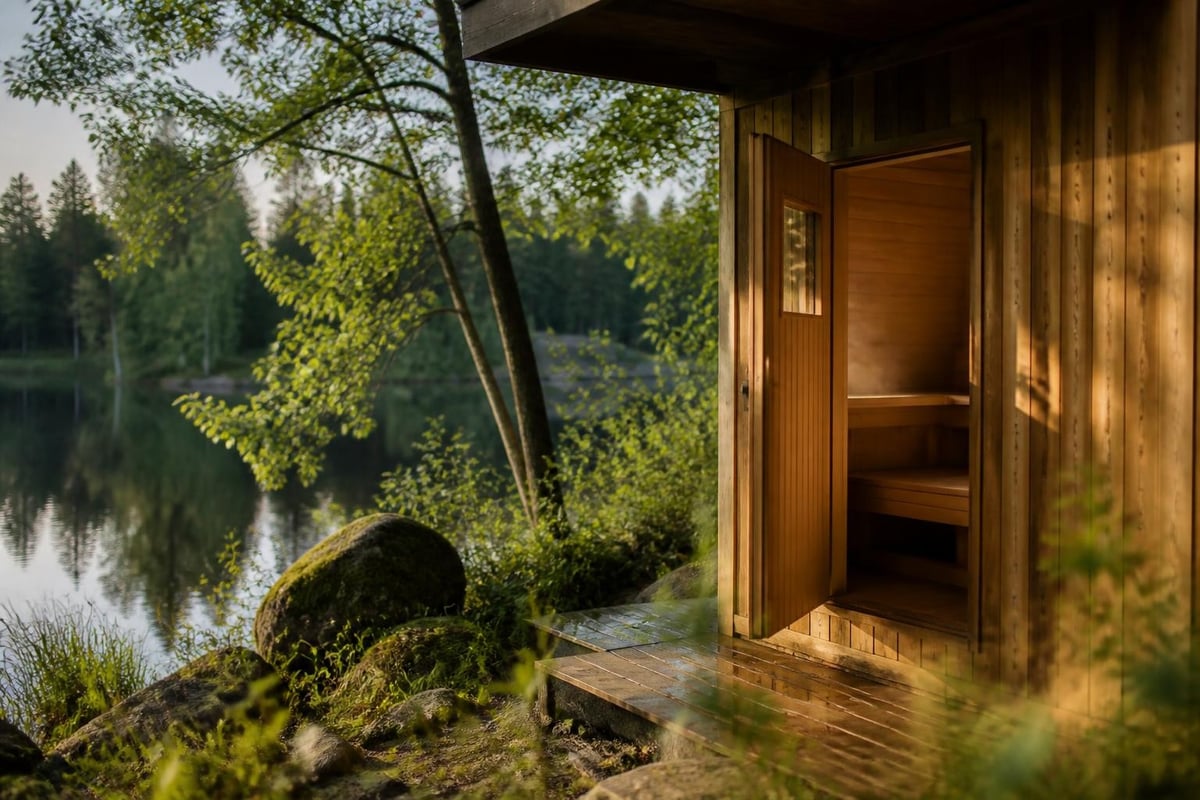Cedar and spruce wood comparison for outdoor saunas