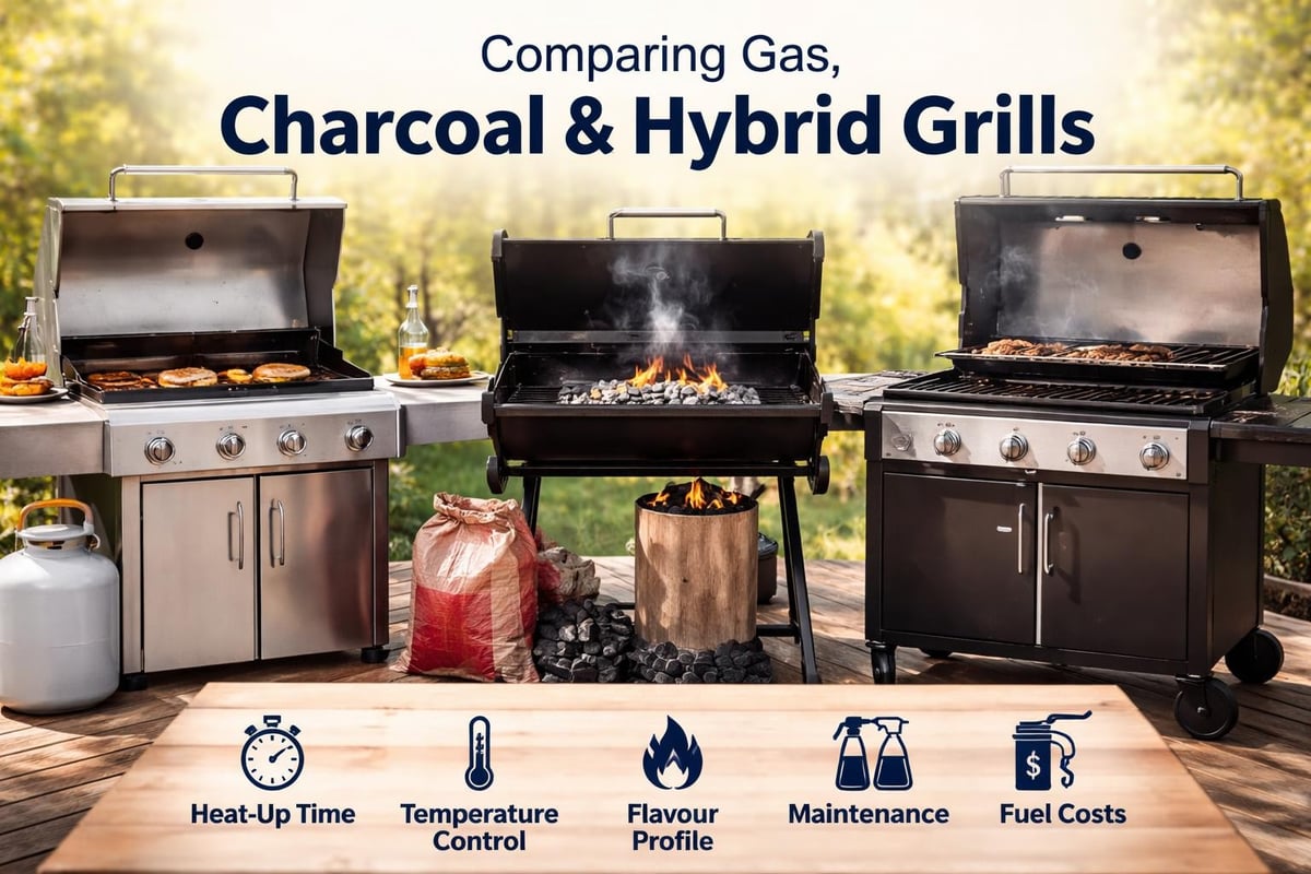 Fuel type comparison for outdoor grills