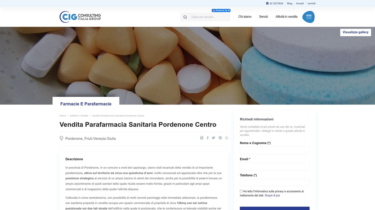 7 Opportunità di Parafarmacia in Vendita nel 2026 - Parafarmacia Sanitaria in Vendita a Pordenone Centro