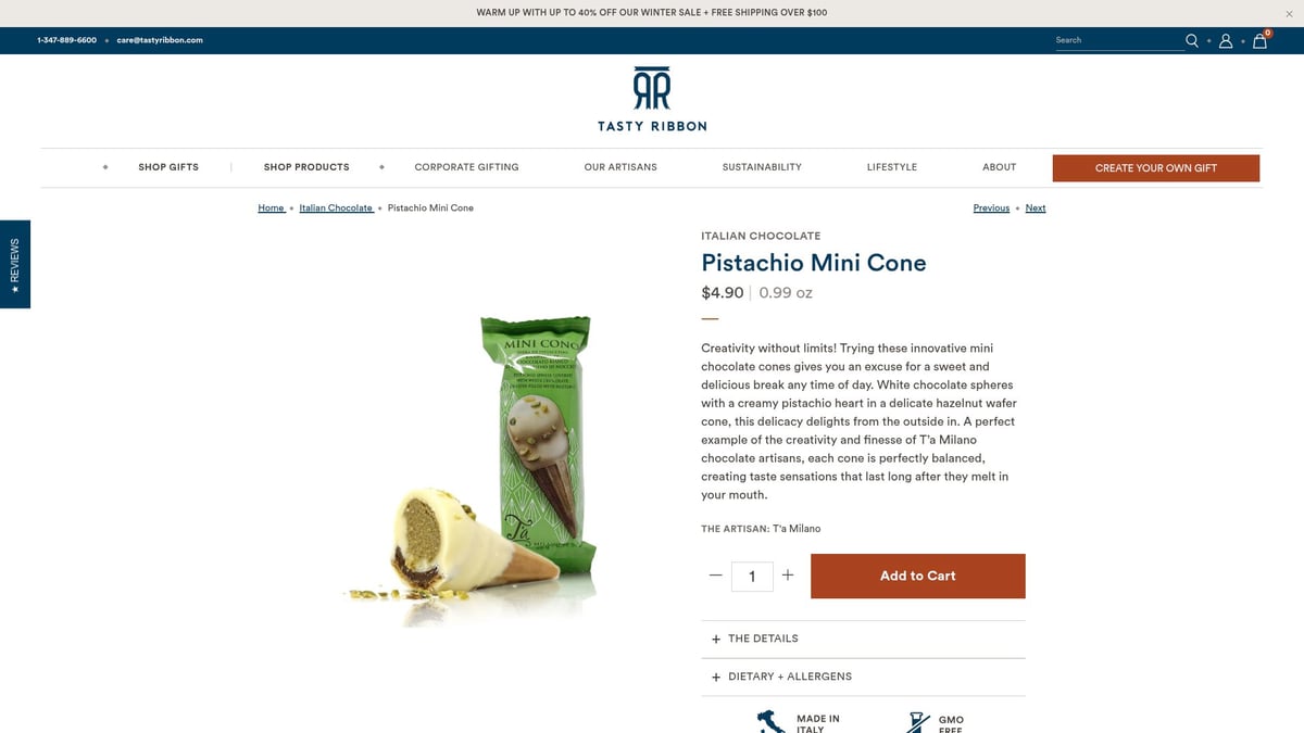 7 Irresistible Italian Chocolate Treats to Try in 2026 - Pistachio Mini Cone – Tasty Ribbon