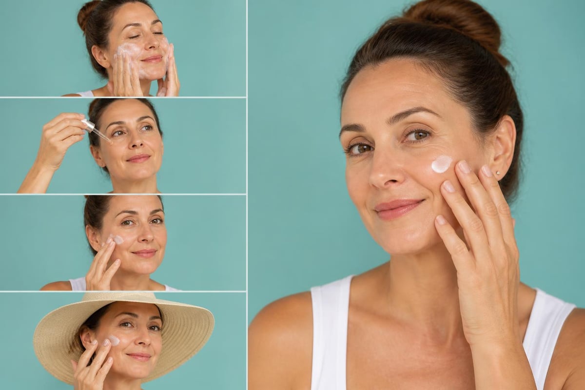 Layered skincare routine