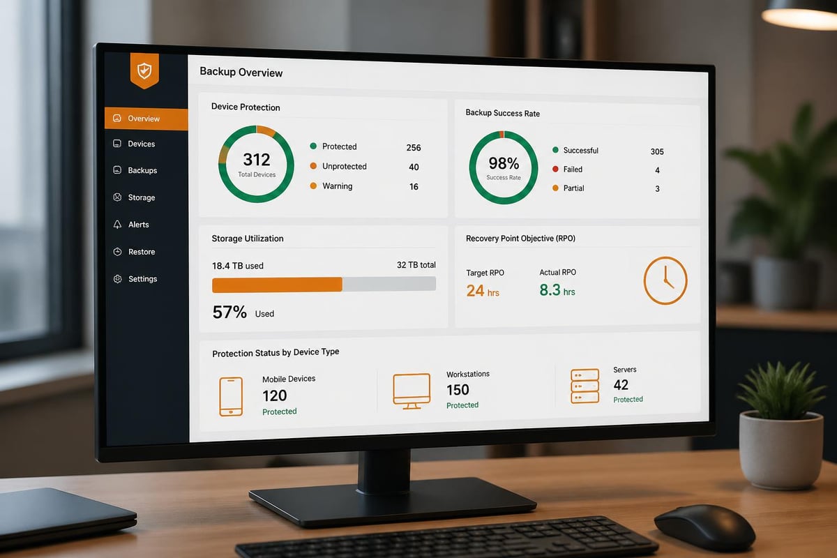 Enterprise backup dashboard